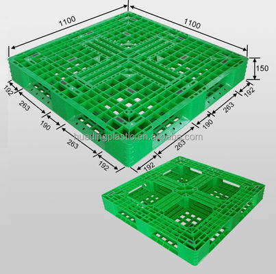 Rackable Load 500kg 1100*1100 Recycle HDPE Stackable Light Pallets for Easy Handling