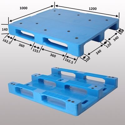Blue Color 1T Warehouse Steel Reinforced Plastic Pallet for Racking System Requested