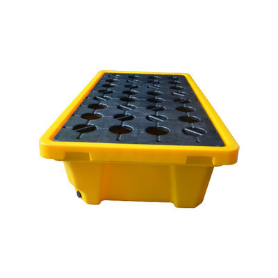 Plastic HUADING Rotational Molding Spill Pallet 4 Drum Oil Drum Pallet with 4-Way Entry Type