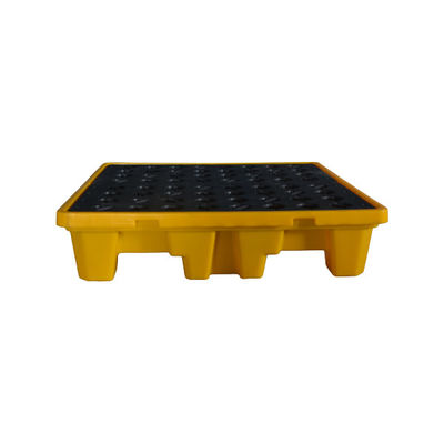 Plastic HUADING Rotational Molding Spill Pallet 4 Drum Oil Drum Pallet with 4-Way Entry Type
