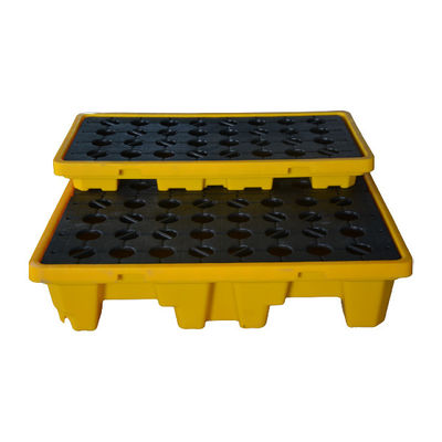 Plastic HUADING Rotational Molding Spill Pallet 4 Drum Oil Drum Pallet with 4-Way Entry Type