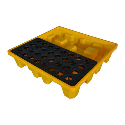 Plastic HUADING Rotational Molding Spill Pallet 4 Drum Oil Drum Pallet with 4-Way Entry Type
