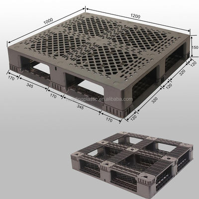 1200x1000x150mm Euro Pallet Black Plastic Pallets for Long-Lasting Performance