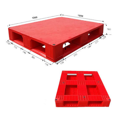 Single Faced Style Customized Color HDPE Heavy Duty 4-Way Plastic Pallets for Warehouse Storage