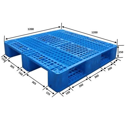 1200*1000*150 mm HDPE Material Floor Collapsible Plastic Pallets with Antislip