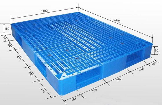 1400x1100x150mm HDPE Floor Stacking Pallet for Double Faced Euro Pallet in Warehouse