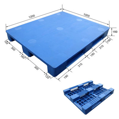 L1200*W1000*H150 mm Single Faced Plastic Pallet for White Surplus Storage Performance