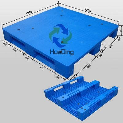 3 Runners Plastic Pallet HUADING Single Face for Hand Forklift and Electric Forklift