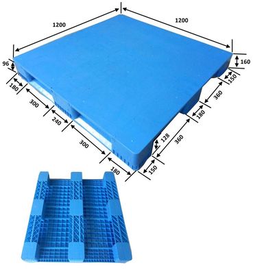Single Faced Style HUADING 100 Virgin HDPE Reinforced Plastic Pallet Size L1200*W1000mm