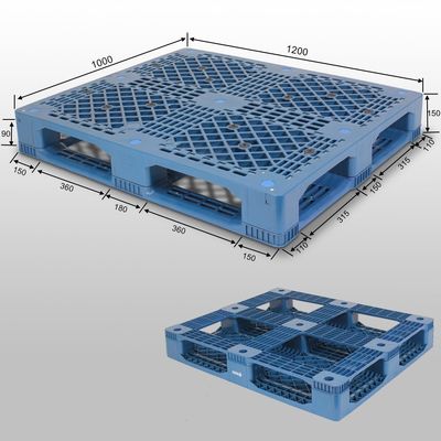 Single Faced Style HUADING 100 Virgin HDPE Reinforced Plastic Pallet Size L1200*W1000mm