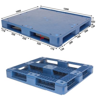 Single Faced 1200*1000mm 48"X40" 3 Runners Plastic Pallet for Beer and Glass Bottles