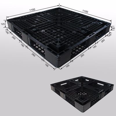 LOGO PRINT Customized Color 1100*1100 Black Euro Grid Deck Plastic Pallet for Storage