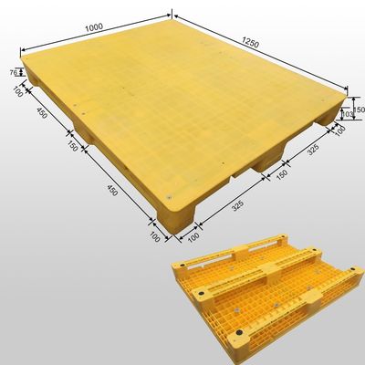 Single Faced HDPE HUADING 1250*1000mm Hygienic Plastic Pallet for Solid Top Rack