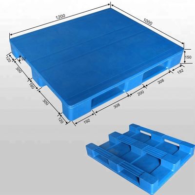HUADING Closed Deck Plastic Pallet Dynamic Load of 1.5T for 1200*1000*150mm Storage