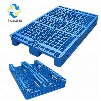 Dynamic Load 2T HUADING Heavy Duty 1200*800 4 Four Way Entry Single Face Grid 3 Runner Plastic Pallet