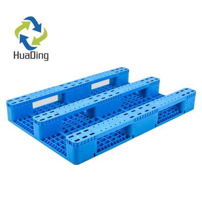 Dynamic Load 2T HUADING Heavy Duty 1200*800 4 Four Way Entry Single Face Grid 3 Runner Plastic Pallet