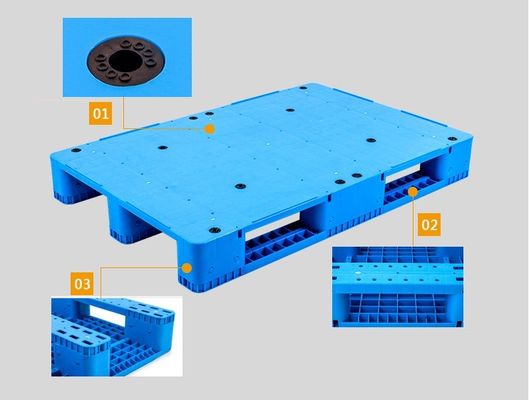 1200*1000mm 3 Skids Runners Single Faced Plastic Pallet for Other Racking System 1T