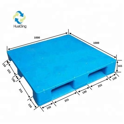 4-Way Entry HUADING 3-Runners Closed Deck 1000*1000mm Plastic Pallet with Steel Static Load 6T