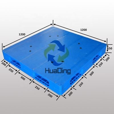 Blue HUADING 1200*1200 Double Closed Deck Plastic Pallet with 100% Virgin HDPE Material