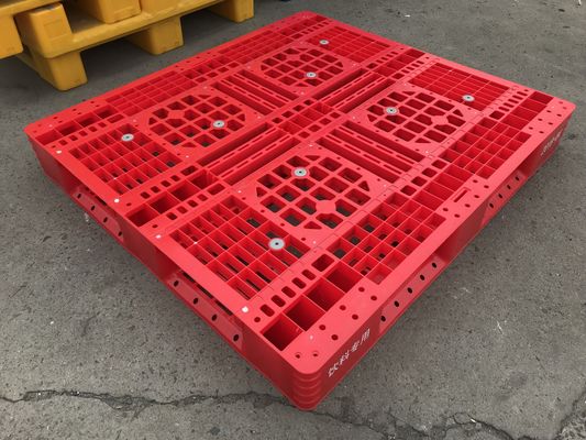 Single Faced Euro Type Plastic Pallet with Open Deck and 6 Runners Customizable Color