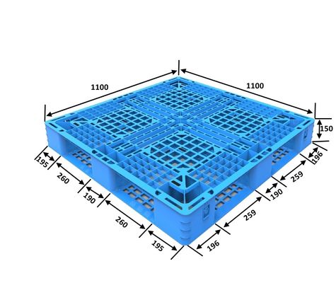 Single Faced Style 4-Way Entry Type Plastic Pallet for Durable in Shipping Warehouse