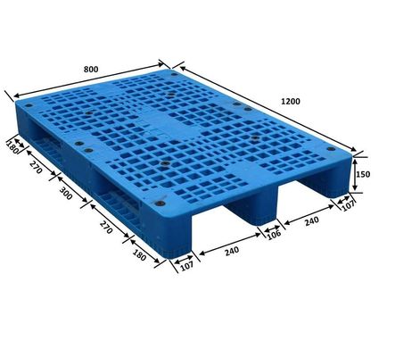 1200*800*150mm Heavy Duty Grid Surface Plastic Pallet Reinforced with by HUADING