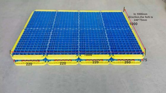 Antislip HUADING Double-Face Grid Plastic Pallet for Warehouse Storage 4-Way Entry Type