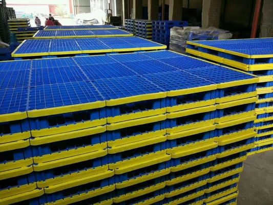 Antislip HUADING Double-Face Grid Plastic Pallet for Warehouse Storage 4-Way Entry Type