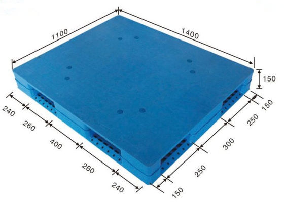 HUADING Hygienic Food Grade Cold Storage 3 Skids Plastic Pallet with Antislip Feature