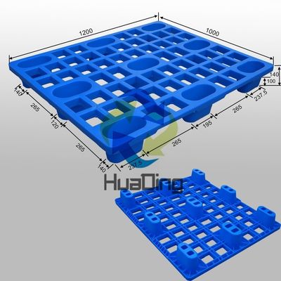HUADING Certified Plastic Pallet Durable and Heavy Duty for Racking L1200*W1100*H140 mm