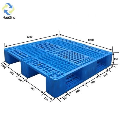 Virgin/Regrind HDPE 1200*1000*150 mm Pallets HUADING 4-way Single Faced Small Feet Plastic