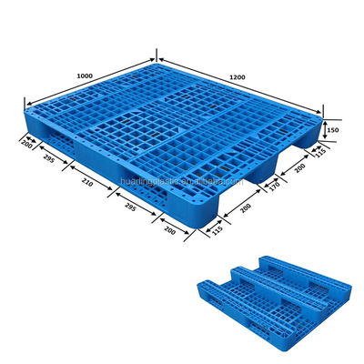 HUADING 1210 3 Runners Heavy Duty Open Deck Plastic Pallet for Warehouse Management