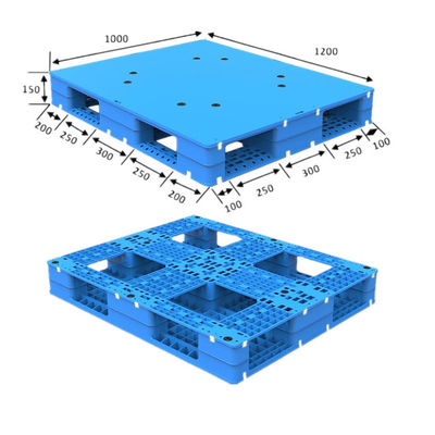 6 T Static Load HDPE Material High Loading Plastic Pallet 1200*1000 for Production Line