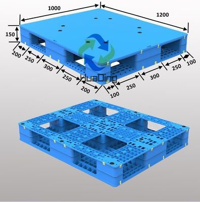 6 T Static Load HDPE Material High Loading Plastic Pallet 1200*1000 for Production Line