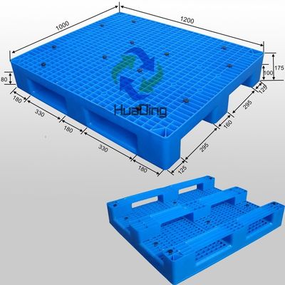 1T In Racking System Antislip HUADING 48*48 Collars Stacking Plastic Pallet