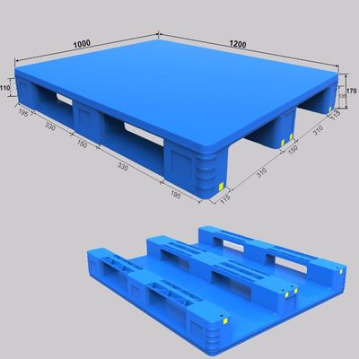 Static Load 6T 4-Way Entry Type HUADING 1200*1000 Euro Plastic Pallet for Storage Shelves