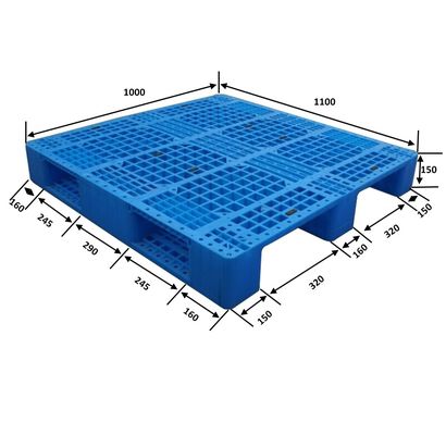 Static Load 6T Single Faced Style HDPE Material Heavy Duty Industrial Plastic Pallets 1110
