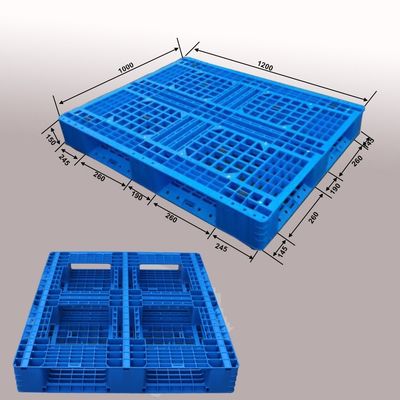 L1200*W1000*H150 Mm Dynamic Load 1.5T Large Full Perimeter Stackable Plastic Pallets