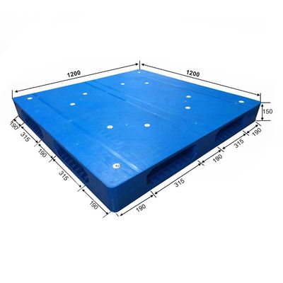 Dynamic Load of 1.5T 1200x1200 Injection Molded Plastic Pallets for Warehouse
