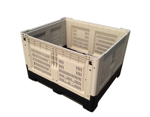 Foldable Plastic Pallet Box with 4 T Stadic Load and 0.5T Racking Load Space-saving