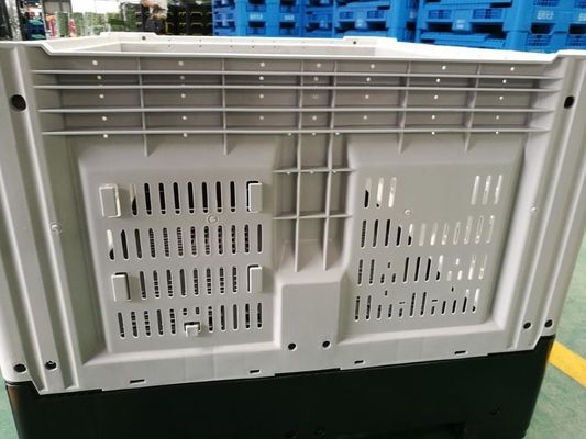 Foldable Plastic Pallet Box with 4 T Stadic Load and 0.5T Racking Load Space-saving