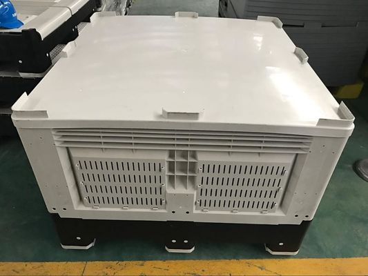 Foldable Plastic Pallet Box with 4 T Stadic Load and 0.5T Racking Load Space-saving