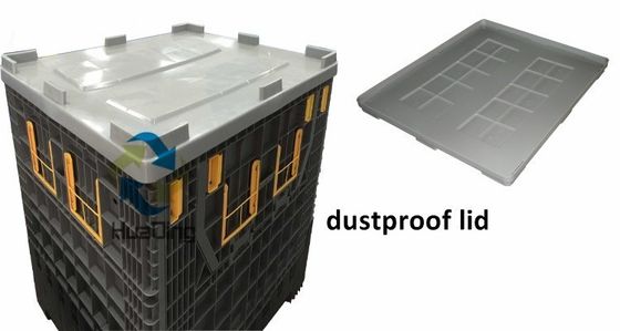 Large Capacity Foldable Plastic Container with 4T Static Load and Collapsible Design