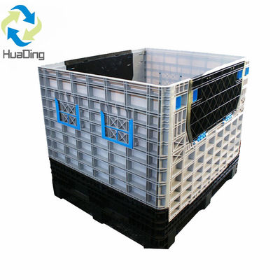 Recyclable Foldable Collapsible HDPE Plastic Mesh Plastic Large Crate Stadic Load 4 T