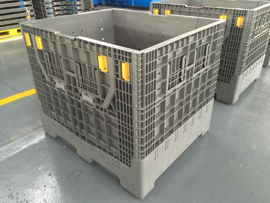 Recyclable Foldable Collapsible HDPE Plastic Mesh Plastic Large Crate Stadic Load 4 T