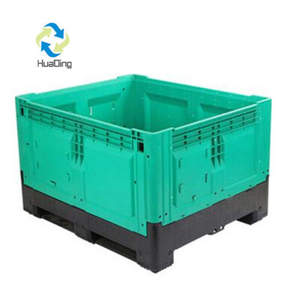 Gray Heavy Duty Mesh Grid Vented Collapsible Plastic Pallet Box for Fruits and Vegetables