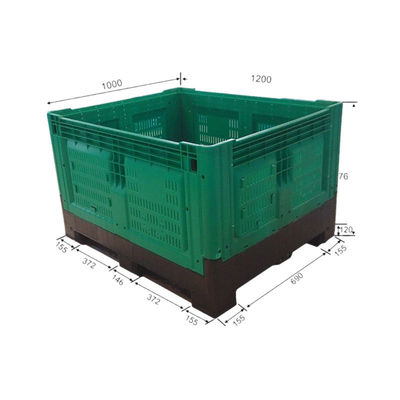 Dynamic Load 1T Collapsible Pallet Box for Fruit Storage 1200*1000*760mm Ventilation