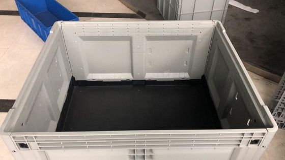 1200*1000*810mm Foldable Plastic Pallet Box for Bulk Storage in Black Gray Blue Closed