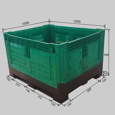 Collapsible Gaylord Box Plastic Pallet Box with 4 Way Entry Type and 4T Static Load