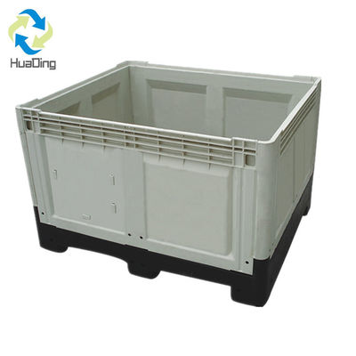 Solid Storage Container Turnover Pallet Box with Closed Deck and 4-Way Entry in Green